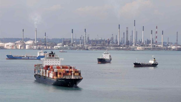 Cargo ships offshore Singapore (Photo: Reuters)