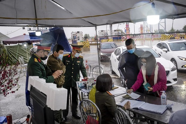 A pandemic control station on Hanoi - Hai Phong expressway (Photo: VNA)