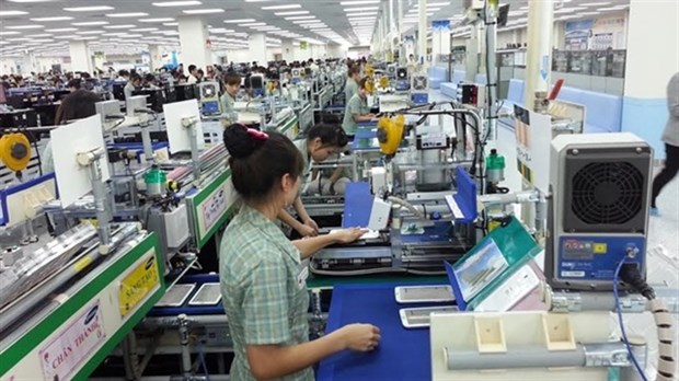 An assembly line of Samsung Electronics Vietnam (Photo: dantri.com.vn)