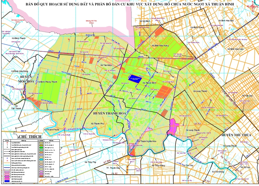 Planning a 140-hectare water reservoir project in the blue area in the middle of the map