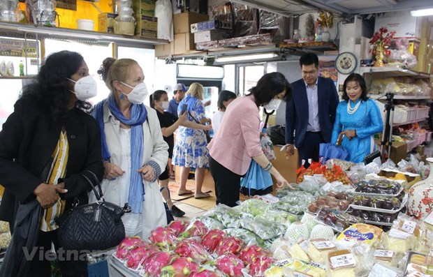 International friends at a stall within the SAPA shopping centre (Photo: VNA)