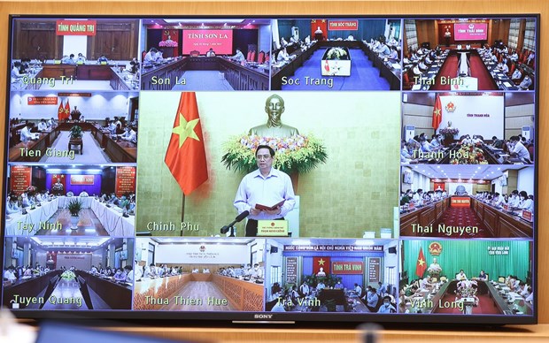 The overview of the teleconference (Photo: VNA)