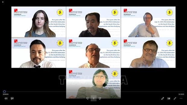 Participants in the webinar on July 9 (Photo: VNA)