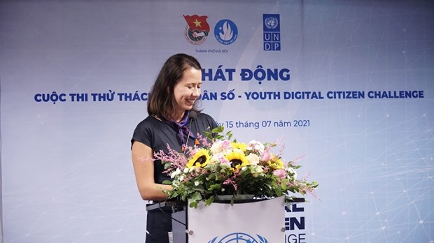 UNDP Deputy Resident Representative  Diana Torres speaks at the event.(Photo courtesy of the UNDP)