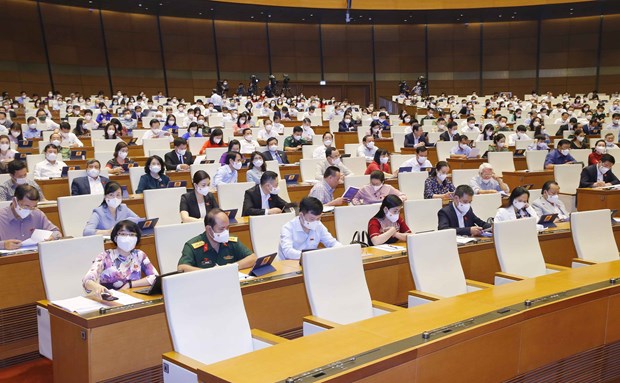 Legislators at the plenary sitting on July 25 (Photo: VNA)