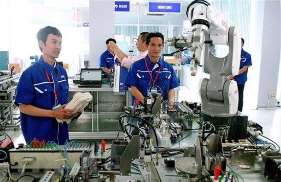 Vocational training students at a technical school in HCM City. (Photo: VNA)