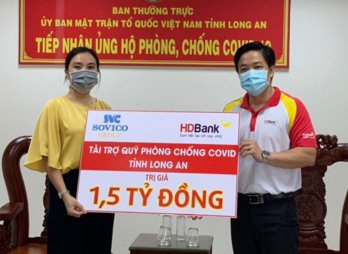 HDBank Long An trao 3 tỉ đồng cho Quỹ Phòng, chống Covid-19