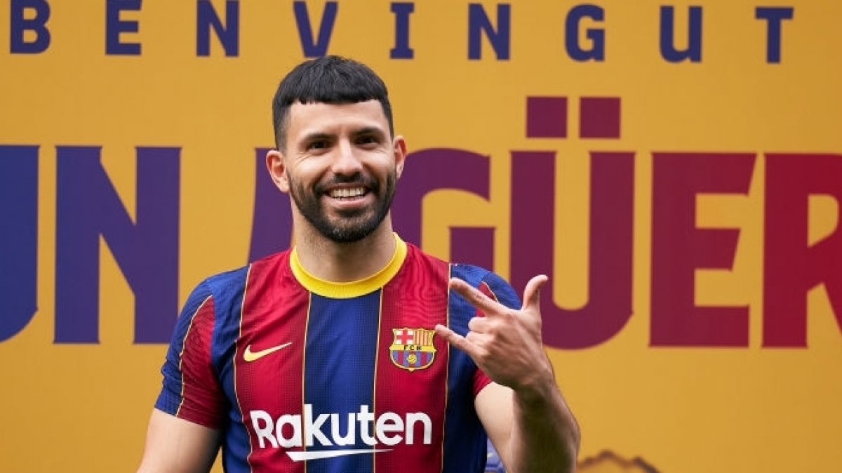 Aguero ký hợp đồng với Barca theo dạng chuyển nhượng tự do ở hè 2021 (Ảnh: Getty).