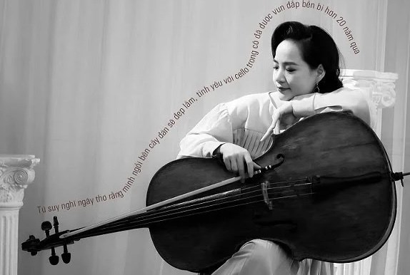 Cellist Dinh Hoai Xuan. (Photo: baoquocte.vn)