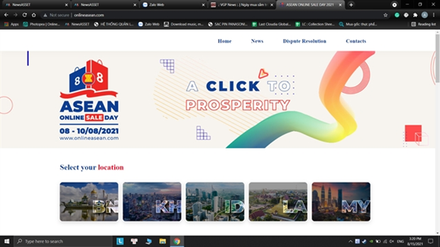 www.onlineasean.com, official website for the ASEAN Online Sale Day 2021. (Photo: VNS)