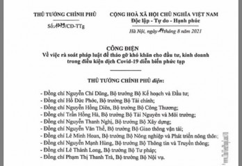 Thủ tướng yêu cầu 10 Bộ trưởng rà soát pháp luật để tháo gỡ đầu tư, kinh doanh