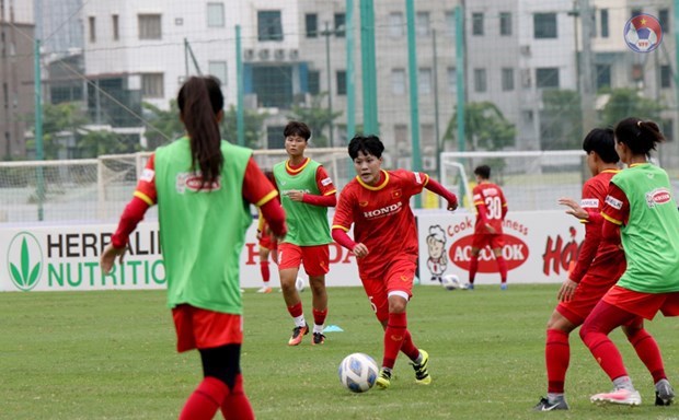 A practice session of the Vietnam women's football team (Photo: VFF)