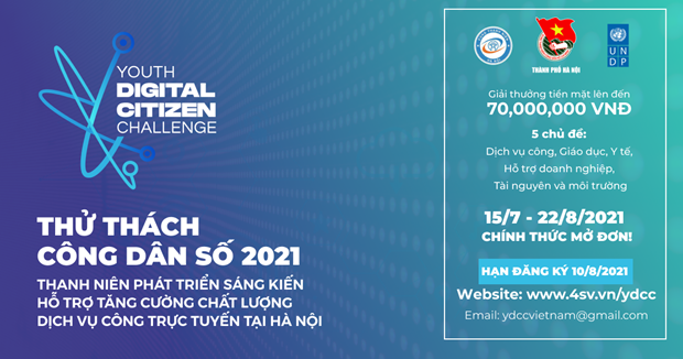 The Youth Digital Citizen Challenge 2021 encourages young people aged 18-30 to create a solution package, including a technology product or service, or a communication strategy, to boost the quality of e-public services in Hanoi. (Photo: UNDP)