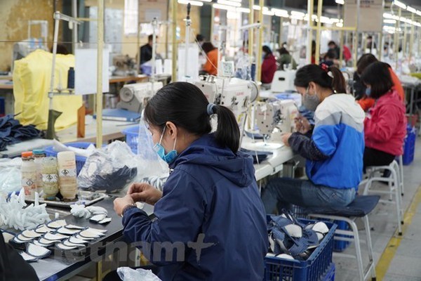 Workers produce shoes for exports.(Photo:VNA)