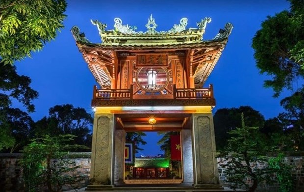 Khue Van Cac (the pavilion of the constellation of literature) in Hanoi's Temple of Literature Complex. (Photo: Van Mieu–Quoc Tu Giam Culture and Science Centre)