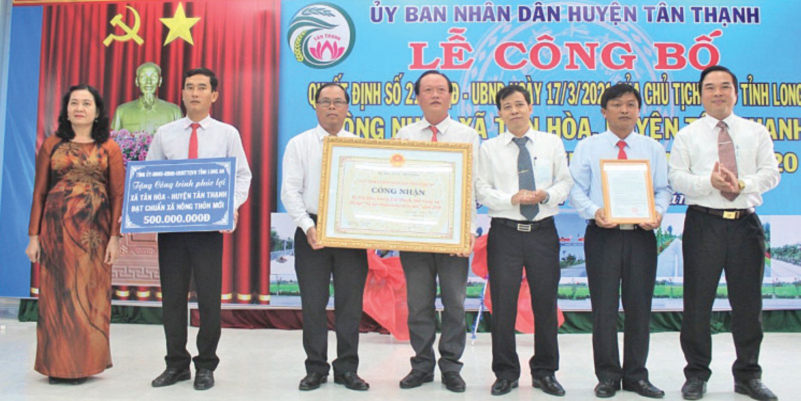 Tan Hoa commune of Tan Thanh district is recognized to meet new-style rural standards (Illustrative photo)