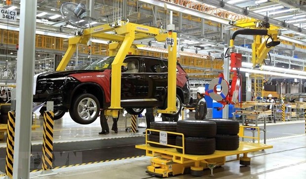 At the Vinfast automobile manufacturing factory. (Photo: VNA)