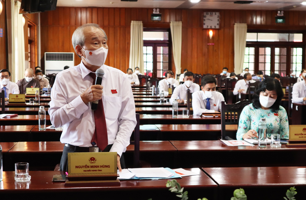 Delegates of the Provincial People's Council participate in the discussion