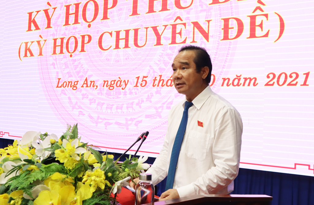 Secretary of the Provincial Party Committee, Chairman of the Provincial People's Council - Nguyen Van Duoc delivers the opening speech