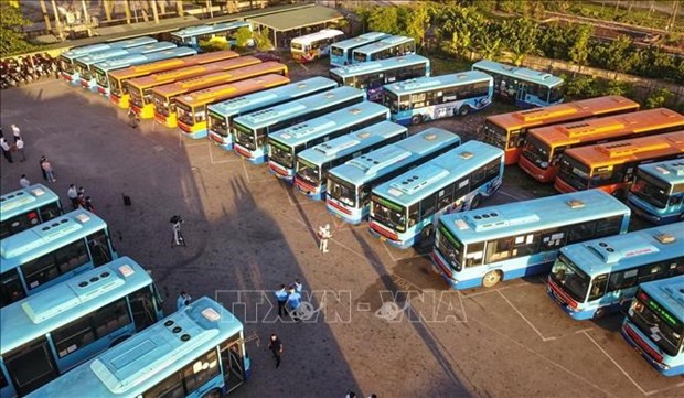 At a bus station (Photo: VNA)