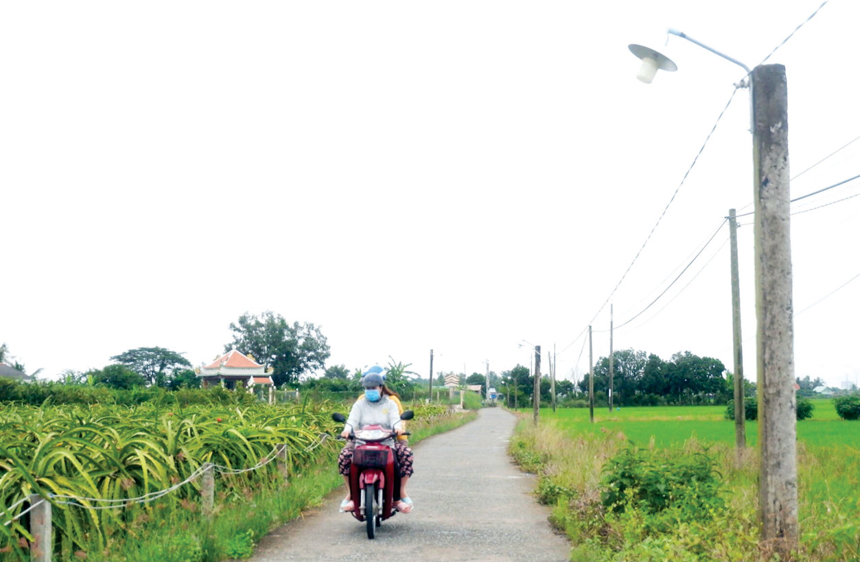 Mô hình Ánh sáng an ninh, trật tự  trên địa bàn xã Tân Bình, huyện Tân Trụ được đầu tư thực hiện