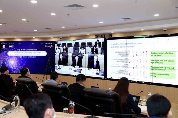 The workshop held by the Vietnam National Innovation Centre and Google (Photo: VNA)