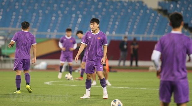 At a training session of Vietnamese team (Photo: VNA)