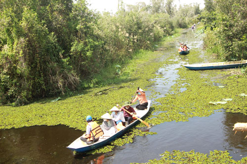 The eco-tourism site in Long An is being advertised in many media (Photo: Thuy Phuong)