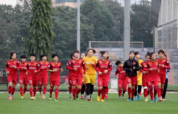 Female footballers in a training session (Photo: VFF)