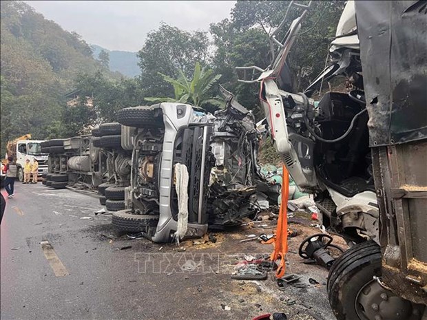 Scene of a traffic accident in Son La province in early December (Photo: VNA)