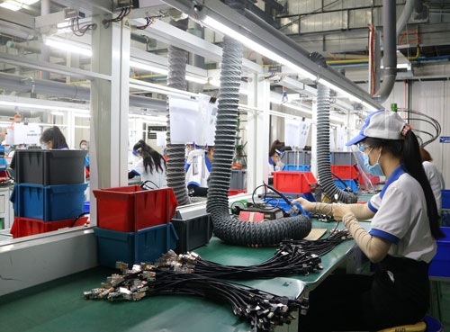 Workers produce at Airspeed factory