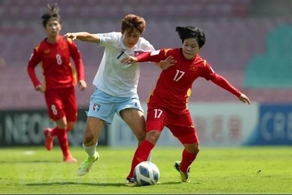 The Vietnamese national women’s football team beat Chinese Taipei 2-1 on February 6 at the Women's Asian Cup to attend the 2023 FIFA Women's World Cup for the first time.(Photo: VNA)