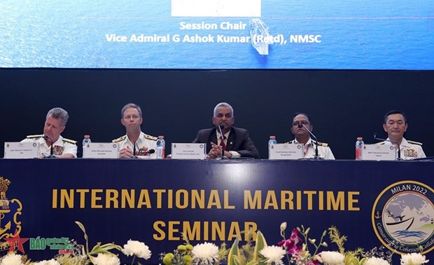 Some speakers at the international maritime seminar in India (Photo: qdnd.vn)