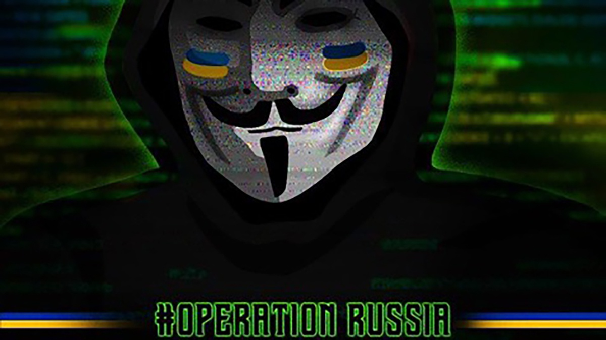 Anonymous phát động chiến dịch #OpRussia, tấn công vào nhiều mục tiêu của Nga. Ảnh YOURANONNEWS