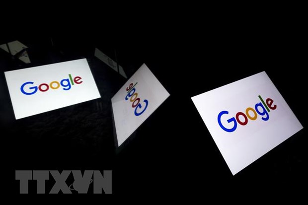 Biểu tượng Google trên màn hình máy tính bảng. (Ảnh: AFP/TTXVN)