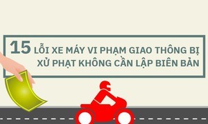 15 lỗi xe máy vi phạm giao thông bị xử phạt không cần lập biên bản