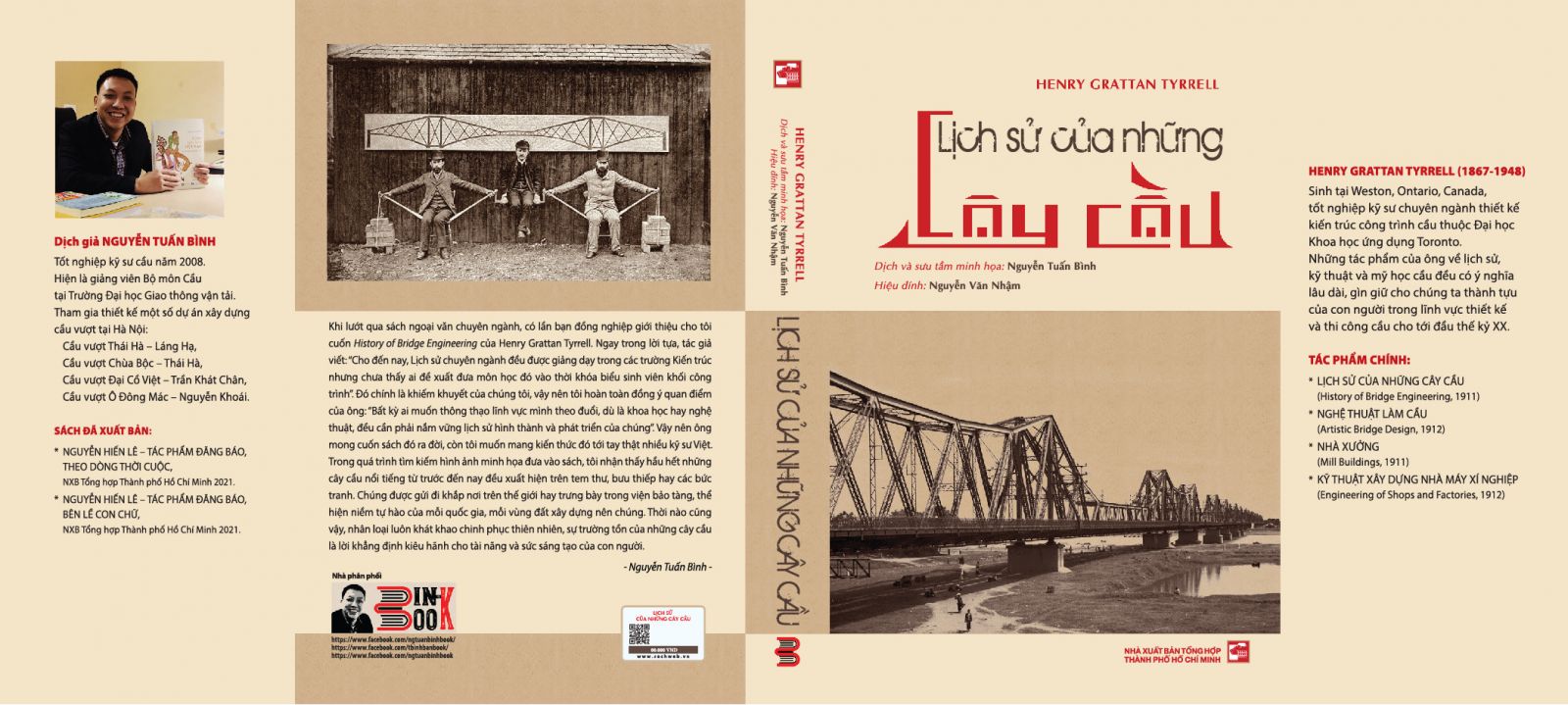 Bìa sách Lịch sử của những cây cầu do anh Bình dịch, sẽ ra mắt trong năm 2022 (ảnh nhân vật cung cấp)