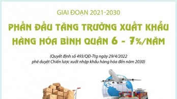 Phấn đấu tăng trưởng xuất khẩu hàng hóa bình quân 6-7% mỗi năm