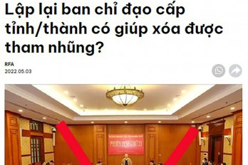 Thành lập ban chỉ đạo phòng, chống tham nhũng cấp tỉnh là cần thiết