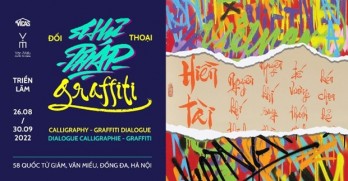 Hanoi exhibition features dialogue between calligraphy, graffiti