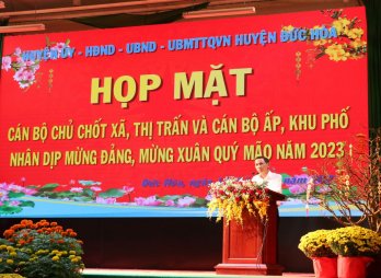 Họp mặt cán bộ chủ chốt xã, thị trấn và cán bộ ấp - khu phố nhân dịp Xuân Quý Mão năm 2023