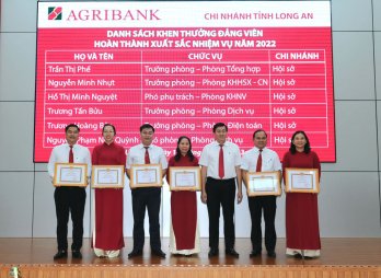 Đảng bộ cơ sở Agribank Chi nhánh tỉnh Long An triển khai nhiệm vụ năm 2023