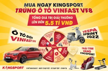 Luyện tập hiệu quả ngay tại nhà với giàn tạ đa năng của KingSport cùng cơ hội trúng ngay ô tô Vinfast F8