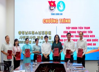 Tỉnh Đoàn Long An tiếp đoàn tiền trạm của Trung tâm xúc tiến hoạt động thanh thiếu niên tỉnh Chungcheongnam, Hàn Quốc