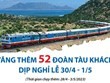 Tăng thêm 52 đoàn tàu khách dịp nghỉ lễ 30/4 và 1/5