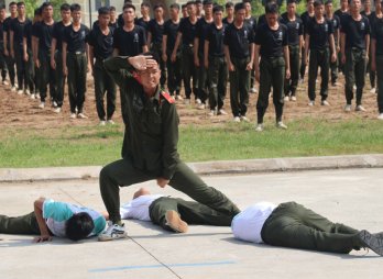 Mãn nhãn với màn võ thuật, điều lệnh của các chiến sĩ nghĩa vụ Công an trên thao trường