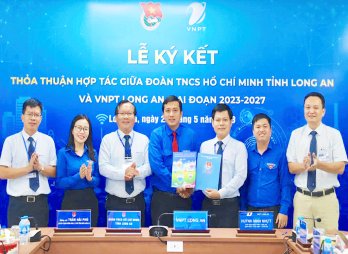 Tỉnh Đoàn ký kết thỏa thuận hợp tác với VNPT Long An giai đoạn 2023-2027