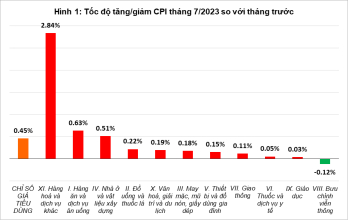 Giá thực phẩm, giá điện tăng khiến CPI tháng 7 tăng 0,45%