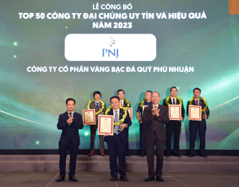 PNJ lọt top 50 Công ty Đại chúng uy tín và hiệu quả 2023