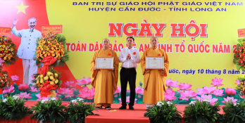 Phật giáo Cần Đước chung tay giữ gìn an ninh, trật tự